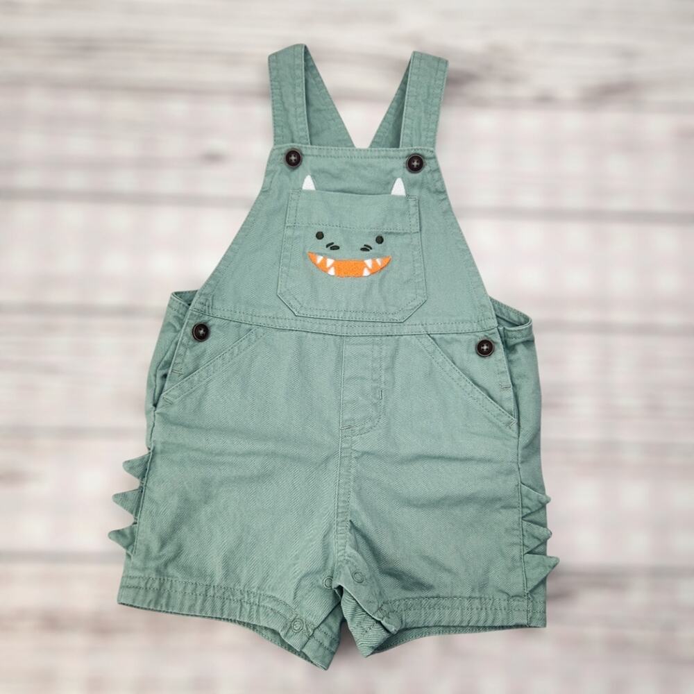 Wonder Nation Baby Boy Dino Overalls Size 6-9 Months
